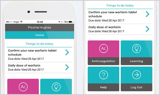 “Life’s so much easier” with new self-care app for warfarin therapy patients